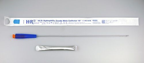 TruCath® Hydrophilic Coude Catheter with Water Pouch, Touch-Free Sleeve-image