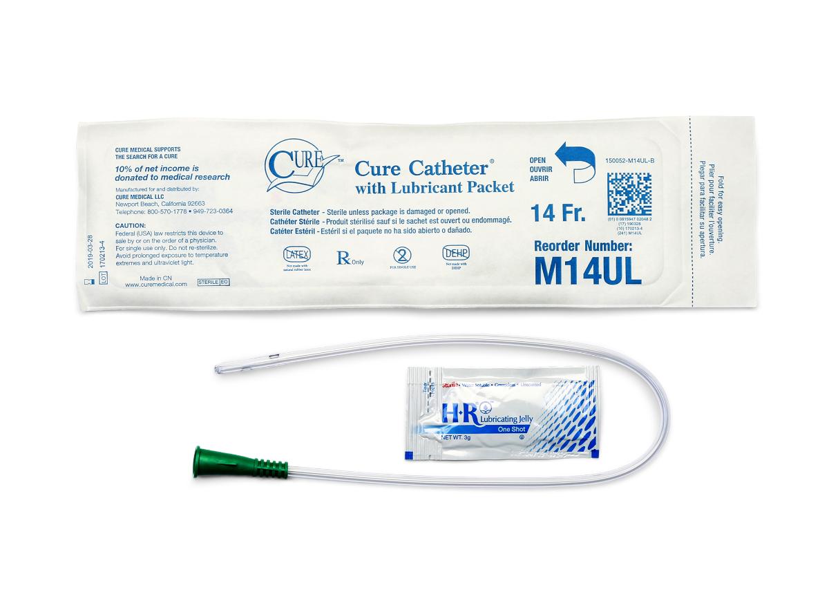 Cure Medical® Pocket Catheter, Male, Straight with lubricant-image